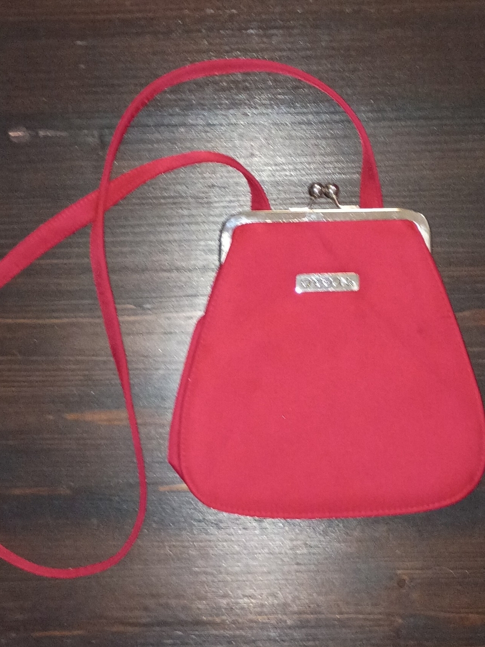 Sasson Jeans Red Kiss-Lock Crossbody Bag